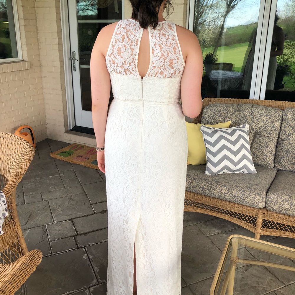 White lace wedding dress